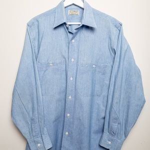 L.L. Bean Men's Chambray Shirt Size M